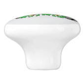 Tropische Blume und Kawaii Katzen Keramikknauf (Seitenansicht)