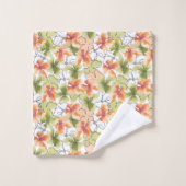 Tropische Blume und Kunstlinien Badhandtuch Set (Waschlappen)