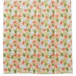 Tropische Blume und Kunstlinien Duschvorhang