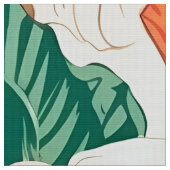 Tropische Blume und Muster der Blätter Stoff (Nahaufnahme)