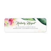 Tropische Blume und Palm Blätter Strand (Vorne)