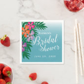 Tropische Blume und Palmbranchen-Brautparty Serviette (Beispiel)