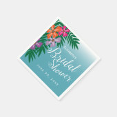 Tropische Blume und Palmbranchen-Brautparty Serviette (Ecke)