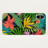 Tropische Blume und Palmenblatt Hawaiisch bunt Case-Mate iPhone Hülle (Rückseite (Horizontal))
