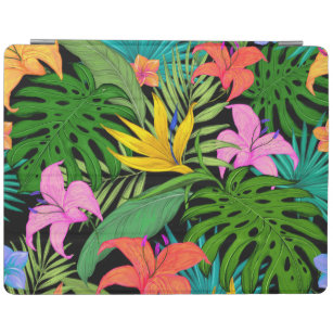 Tropische Blume und Palmenblatt Hawaiisch bunt iPad Hülle