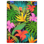 Tropische Blume und Palmenblatt Hawaiisch bunt Klemmbrett (Rückseite)
