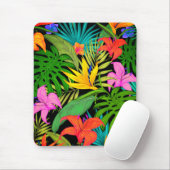 Tropische Blume und Palmenblatt Hawaiisch bunt Mousepad (Mit Mouse)