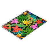 Tropische Blume und Palmenblatt Hawaiisch bunt Notizblock (Linke Seite)