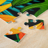 Tropische Blume und Palmenblatt Hawaiisch bunt Puzzle (Seite)