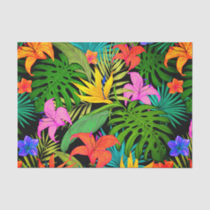Tropische Blume und Palmenblatt Hawaiisch bunt Seidenpapier