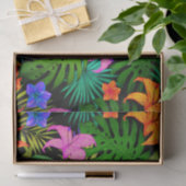 Tropische Blume und Palmenblatt Hawaiisch bunt Seidenpapier (Geschenk)