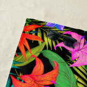 Tropische Blume und Palmenblatt Hawaiisch bunt Strandtuch (Beispiel)