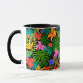 Tropische Blume und Palmenblatt Hawaiisch bunt Tasse (Links)