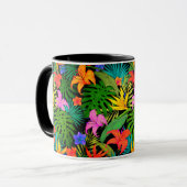 Tropische Blume und Palmenblatt Hawaiisch bunt Tasse (Vorderseite Links)