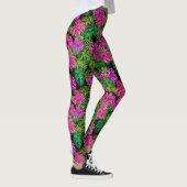 Tropische Blume und Pflanze in Schwarz Leggings (Rechts)