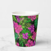 Tropische Blume und Pflanze in Schwarz Pappbecher (Links)