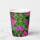 Tropische Blume und Pflanze in Schwarz Pappbecher (Rechts)