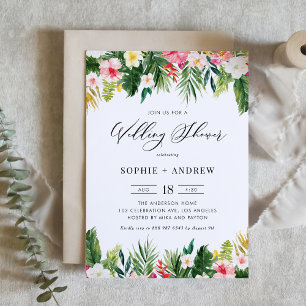 Tropische Blume und Polterabend Einladung