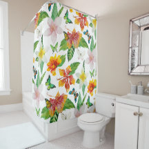 Tropische Blume und Schmetterlinge