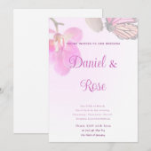 Tropische Blume und Schmetterlinge Einladung (Vorne/Hinten)