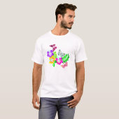 Tropische Blume und Schmetterlinge T-Shirt (Vorne ganz)