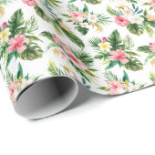 Tropische Blume und Vegetationsmuster Geschenkpapier (Rolleneckpunkt)