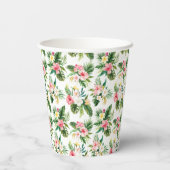 Tropische Blume und Vegetationsmuster Pappbecher (Rückseite)