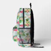 Tropische Blume und Vögel Bedruckter Rucksack (Rechts)