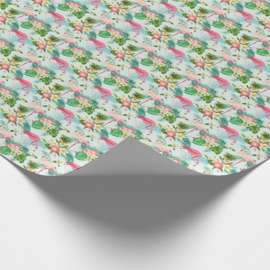 Tropische Blume und Vögel Geschenkpapier (Ecke)
