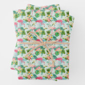 Tropische Blume und Vögel Geschenkpapier Set (Beispiel)