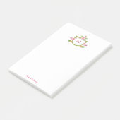 Tropische Blume und Vögel mit Monogramm Notepad Post-it Klebezettel (angewinkelt)