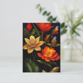 Tropische Blume und Vögel | Modernes Haeckel Postkarte (Stehend Vorderseite)