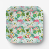 Tropische Blume und Vögel Pappteller (Vorderseite)