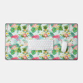 Tropische Blume und Vögel Schreibtischunterlage (Tastatur & Maus)