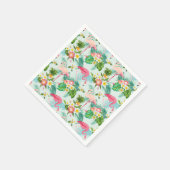 Tropische Blume und Vögel Serviette (Ecke)