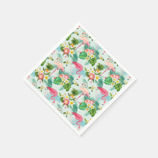 Tropische Blume und Vögel Serviette (Ecke)