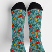 Tropische Blume und Vogelgewächse Socken (Oben)