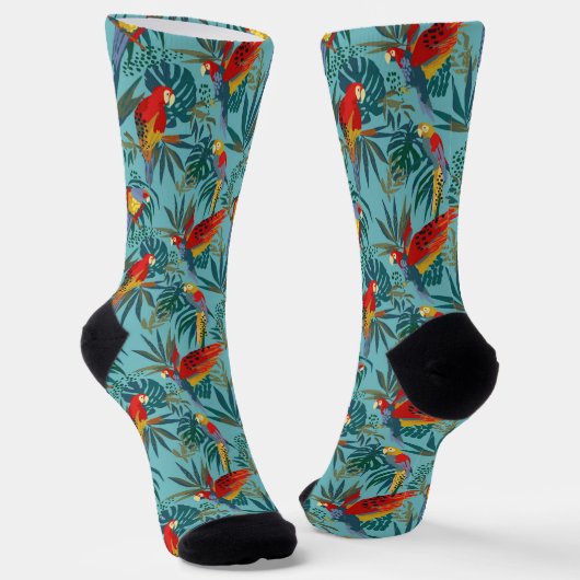 Tropische Blume und Vogelgewächse Socken (Gewinkelt)