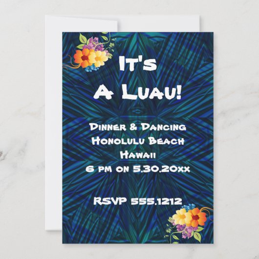 Tropische Blume und Weinreben Einladung (Rückseite)