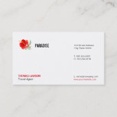 Tropische Blume (vergossenes Silbergrau) Visitenkarte (Rückseite)