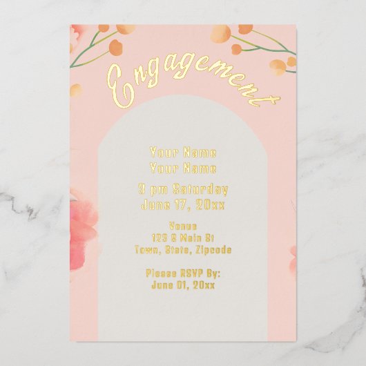 Tropische Blume Verlobung Einladung (Vorderseite)