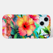Tropische Blume Vibrant Grüntöne iPhone / iPad Geh Case-Mate iPhone Hülle (Rückseite (Horizontal))