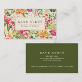 Tropische Blume | Vintag botanisch Visitenkarte (Vorne/Hinten)