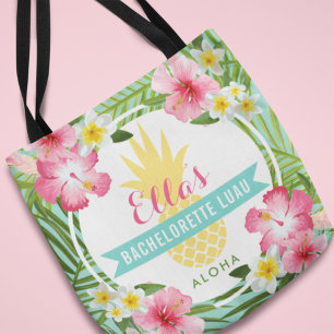 Tropische Blume von Bachelorette Luau Ananas Tasche