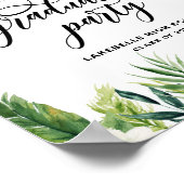 Tropische Blume Wasserfarbe Abschluss Willkommen Poster (Ecke)