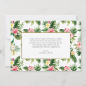 Tropische Blume Wasserfarbe Foto Abschluss Ankündigung (Rückseite)