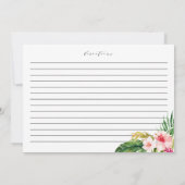 Tropische Blume Wasserfarbe Rezeptkarte (Rückseite)