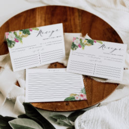 Tropische Blume Wasserfarbe Rezeptkarte