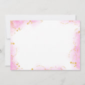Tropische Blume Wasserfarbe Rosa Gold Glitzer Save The Date (Rückseite)