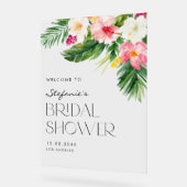 Tropische Blume Wasserfarbe Sommerliches Brautpart Acrylschild (Winkel)